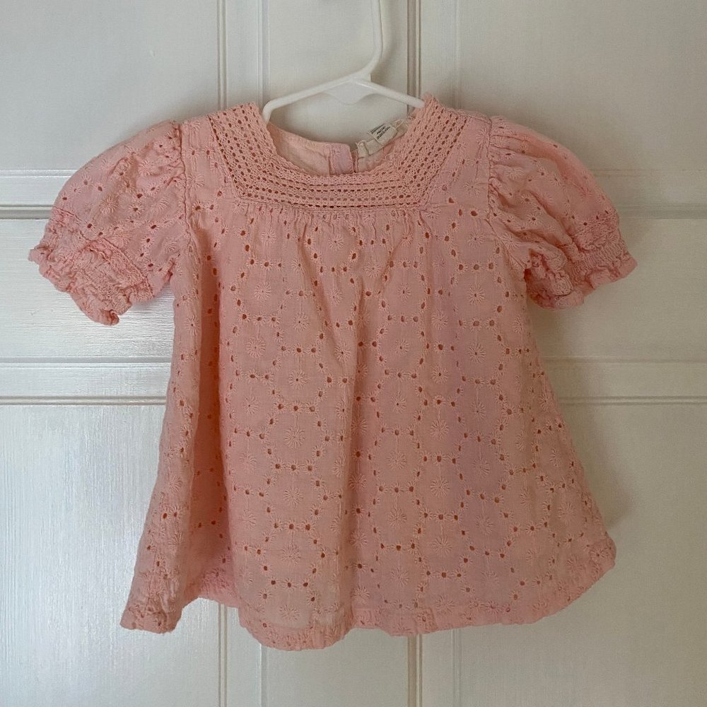 Eyelet Puff Sleeve Shirt